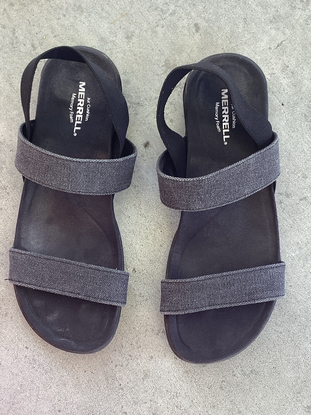 Merrell District Finlay Gray Fabric Two-Strap Comfort Sandals 9/40 J003378